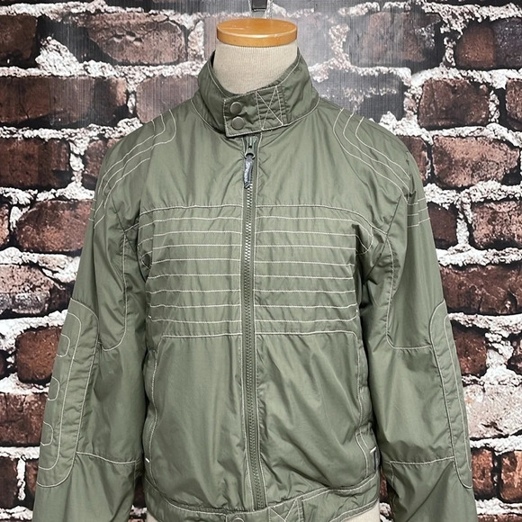 Spiewak Jacket Womens Medium Green with Pink Stitching Full Zip Lightweight - Picture 7 of 17